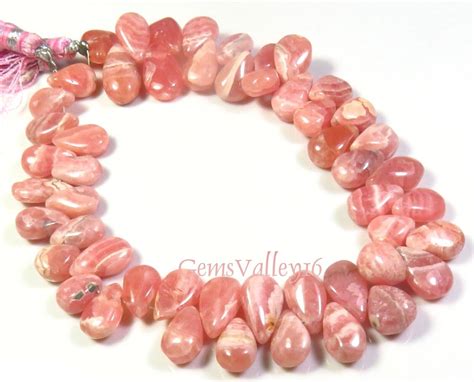 Natürlich Rosa Rhodochrosit Birne Glatt Edelstein Perlen 8 Strand 11