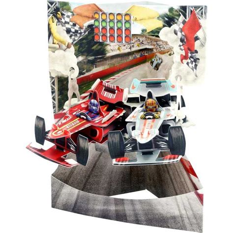 Racing Cars Biglietto D Auguri Swing Card Santoro D Pop Up