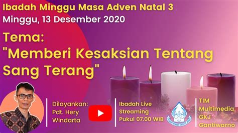 Ibadah Minggu Masa Adven Natal Minggu Desember Gkj