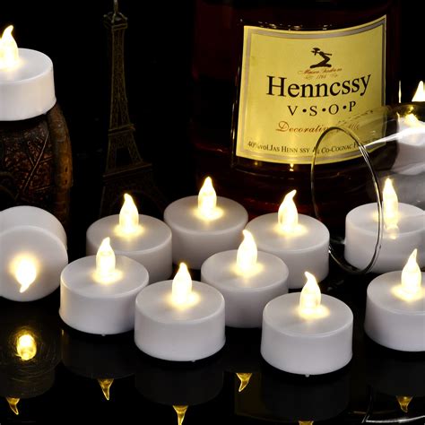 Battery Operated Led Tea Lights 24pack Flameless Votive Candles Lamp Realistic And Bright