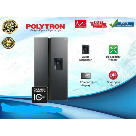 Jual Kulkas Side By Side Polytron PRS480X Polytron New Belleza Inverter