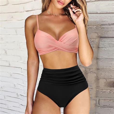 Push Up Bikini Badpak Vrouwen Sexy Effen Badmode Vrouw Luipaard Bantage