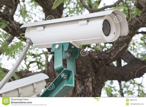 Security Cctv Camera In Park Stock Photo Image Of Record Outdoor