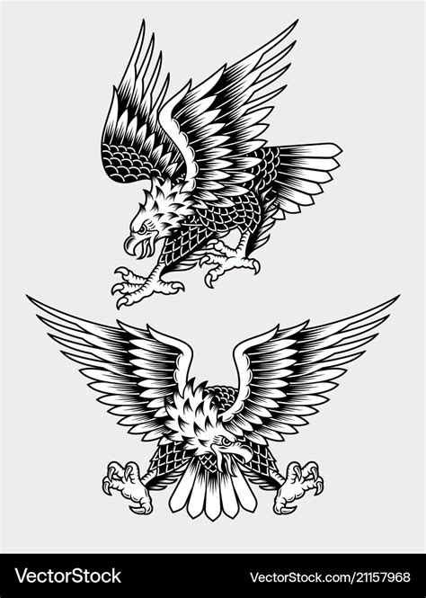 American screaming eagle tattoo Royalty Free Vector Image