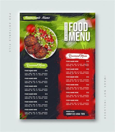 Premium Psd Restaurants Food Menu Poster Template