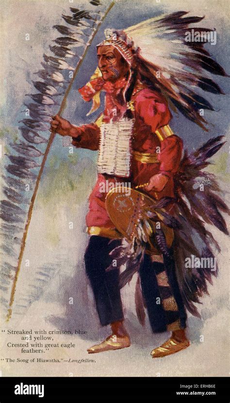 Native American Dressed As Hiawatha Hiawatha A Legendary Figure Stock