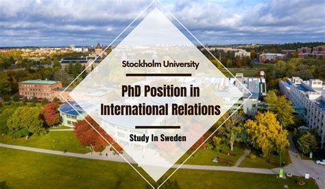 Stockholm University Phd Position In International Relations Sweden