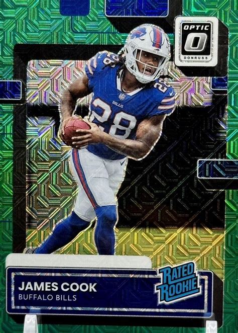 James Cook 2022 Donruss Optic Preview Green Mojo P 315 Price Guide