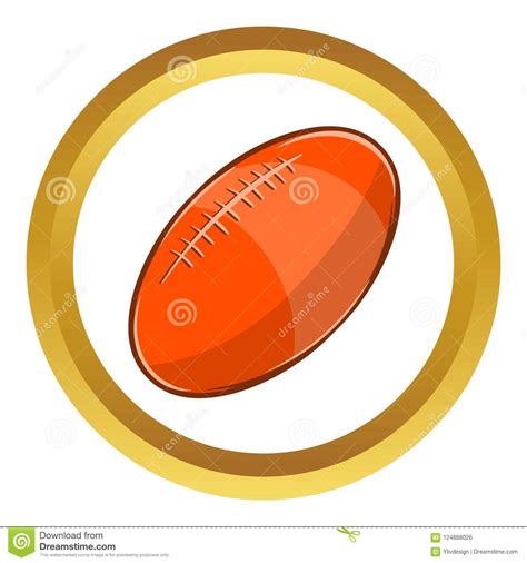 Rugby Ball Icon Cartoon Style Stock Illustration Illustration Of