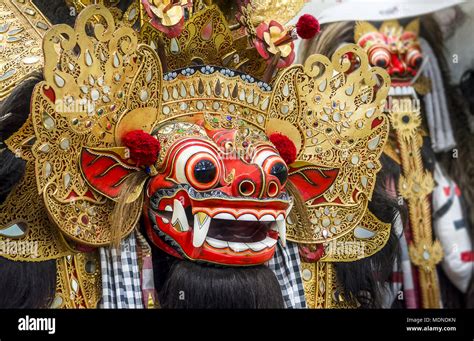 Traditional Barong Bali Mask Indonesia Used In Dance Performance Stock