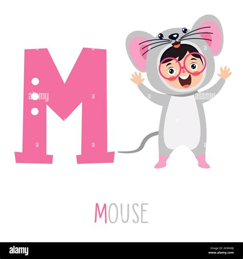 Character In Animal Costume Showing Alphabet Letter Stock Vector Image