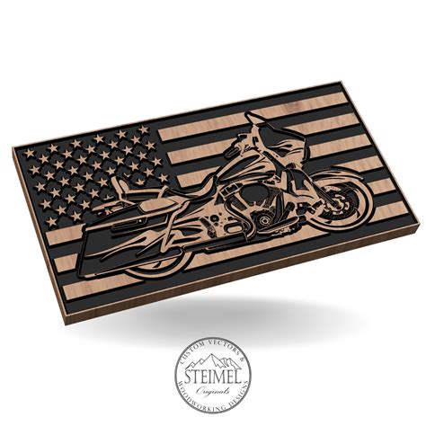 Detailed Motorcycle American Flag - Patriot Nation Design