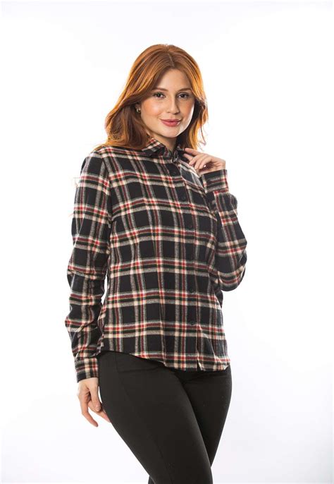 Camisa Feminina Xadrez Flanelada Manga Longa Crocker