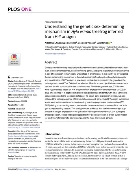 Pdf Understanding The Genetic Sex Determining Mechanism In Hyla