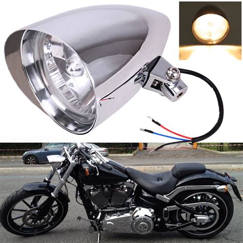 Chrome Bullet Headlight For Harley Breakout Rocker Fxs Fxcw