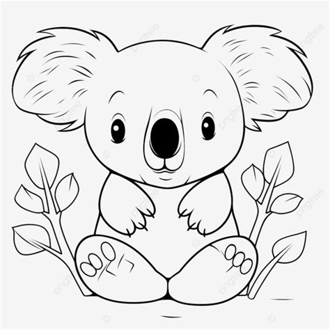 Un Vector De Un Lindo Koala Haciendo Yoga En Color Blanco Y Negro Png