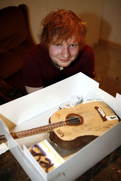 Ed Sheeran With His Cake