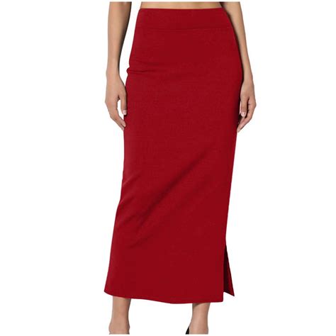 Clearance!Women's Pencil Long Skirts Plain Hip-Covering Long Skirt ...