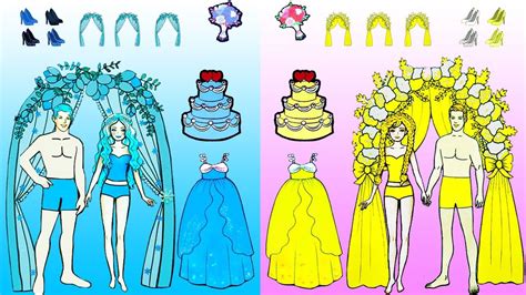 Paper Dolls Dress Up Costumes Wedding Fairies And Princess Handmade Quiet Book Dolls Beauty 22