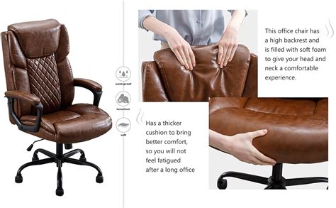 Dyhome Leather Office Chair Ergonomic Executive Home Office Computer