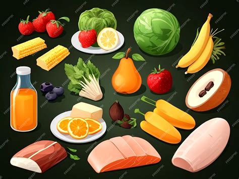 Premium Vector Vector Educational Group Of Foods Containing