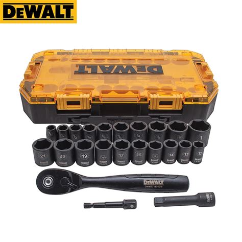 DEWALT DWMT74738 Impact Socket Set 23 Piece 3 8 Drive Metric SAE