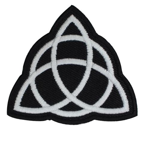 Triquetra Trinity Knot Black Superhero Embroidered Iron On Sew On Patch Badge For Clothes Etc 6