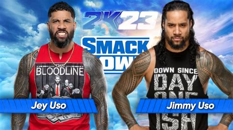 WWE 2K23 Jey Uso VS Jimmy Uso WWE SmackDown YouTube