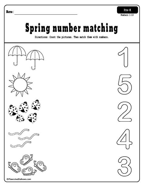 Pre K Matching Worksheets