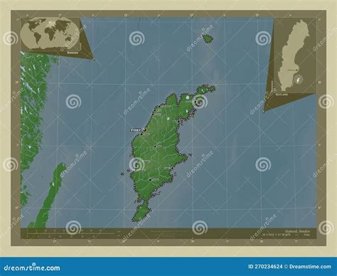 Gotland, Sweden. Wiki. Labelled Points of Cities Stock Illustration ...