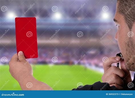 Referee Showing the Red Card Stock Image - Image of competition, ball ...