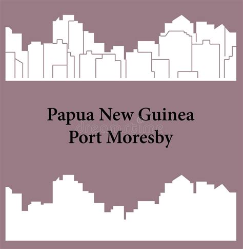 Port Moresby Papua New Guinea Osm Major Cities Stock Illustration