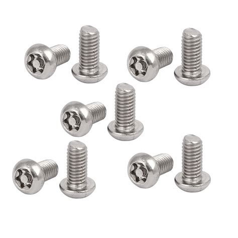 Uxcell M6x12mm 304 Stainless Steel Button Head Torx Security Tamper Proof Screws 10 Pack