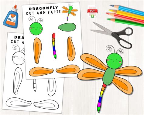 printable dragonfly craft  kids spring activities insect craft