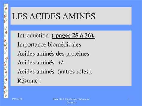 PPT LES ACIDES AMINÉS PowerPoint Presentation free download ID 1378751