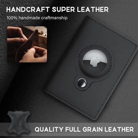 Airtag Wallet Genuine Leather Air Tag Wallet RFID Technology Credit