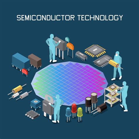 Semiconductor Chip Production Isometric 200910910 Vector Illustration