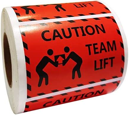 Amazon Team Lift Labels Stickers 2x3 Inch Red And Black Caution