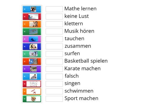 Wortschatz Mit Bildern Match Up