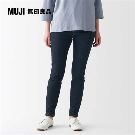 Muji 無印良品 女有機棉混超彈力丹寧窄版褲 Pchome 24h購物