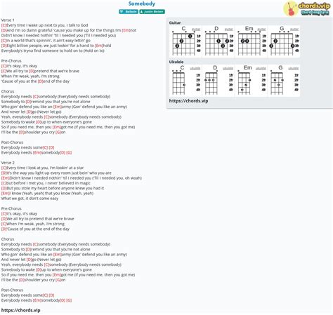 Chord: Somebody - tab, song lyric, sheet, guitar, ukulele | chords.vip