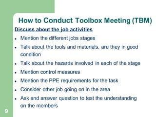 Toolbox Talk Meeting Training Procedure Pdf