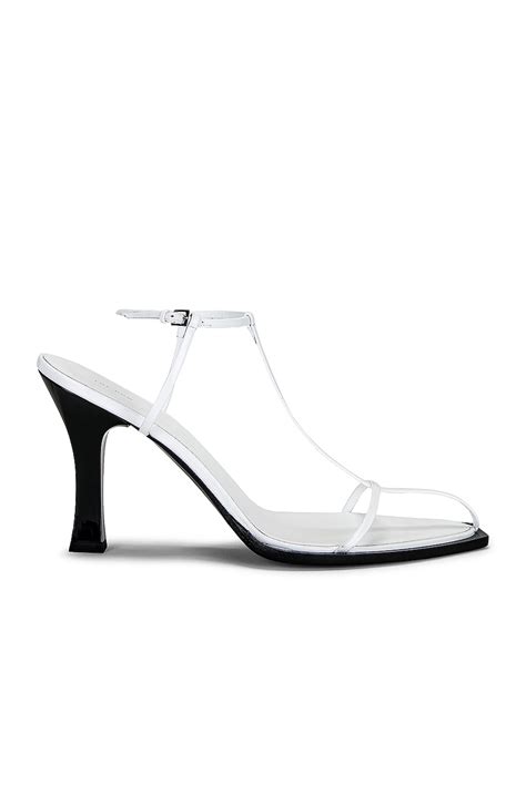 The Row T Bar Heel Sandals In Optic White Fwrd