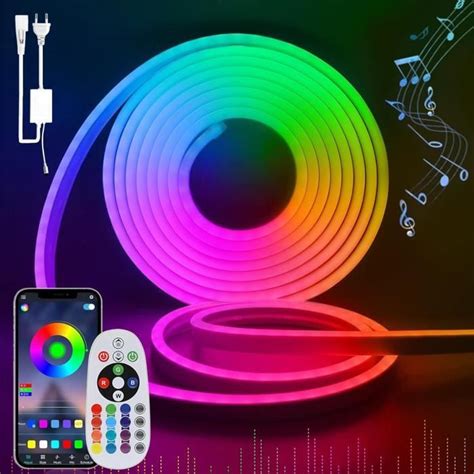 Ruban Led Rgb 2M Neon Led Chambre Ip65 Imperméable Néon Led Bande