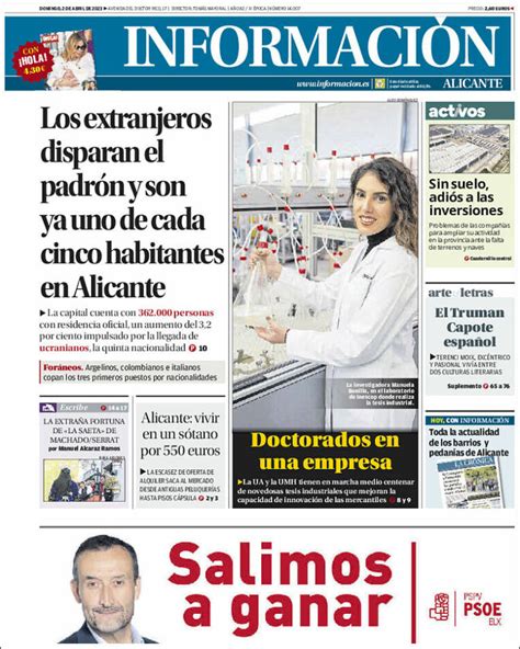 Periódico Diario Información España Periódicos de España Edición de