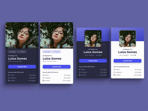 Contact Card by Luiza Gomes on Dribbble