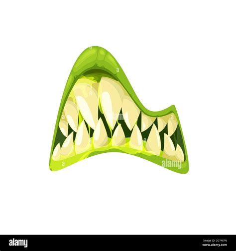 Monster Mouth Vector Icon Creepy Zombie Or Alien Gnash Jaws With Sharp