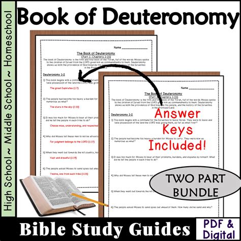 Book Of Deuteronomy Bible Study Questions Bundle Made By Teachers