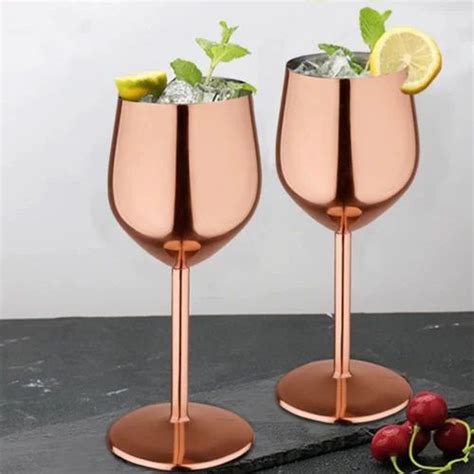 Stainless Steel Wine Goblet Glasses Copper Set Of At Rs Set In