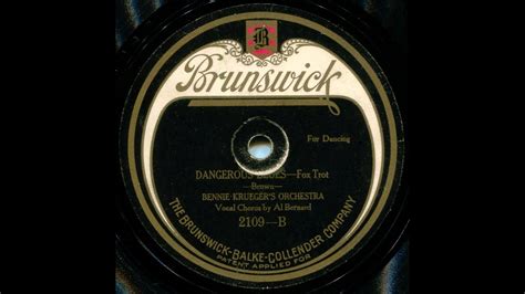 Dangerous Blues Bernie Kruegers Orch 1921 Youtube